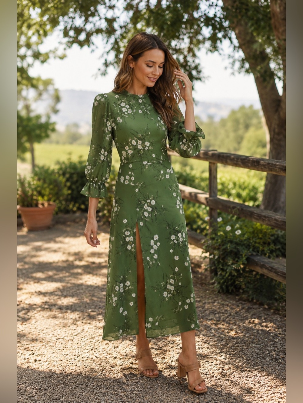 Reformation Carolena Dress in Lomita